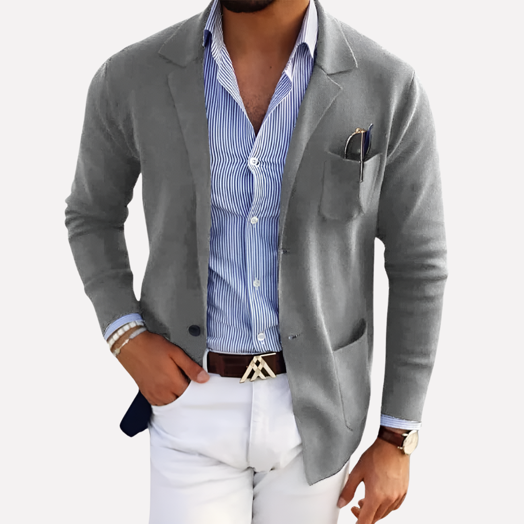 Davy | Men's Textured Knit Lapel Blazer