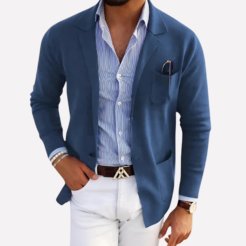Davy | Men's Textured Knit Lapel Blazer
