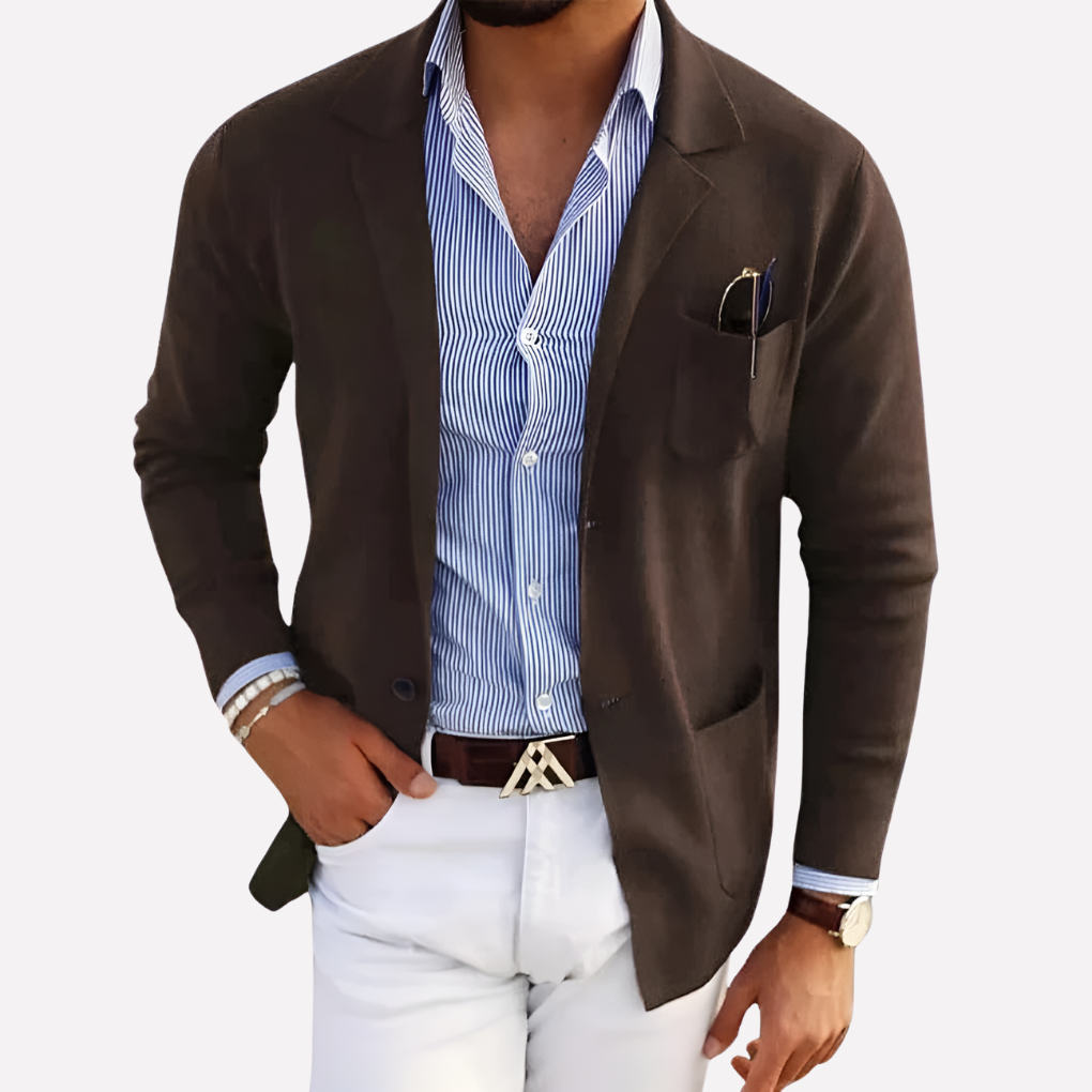 Davy | Men's Textured Knit Lapel Blazer