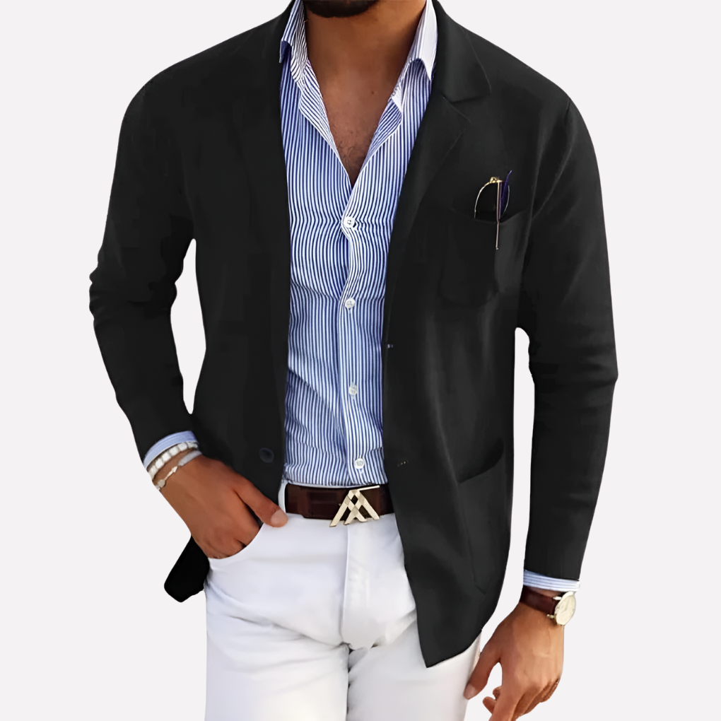 Davy | Men's Textured Knit Lapel Blazer