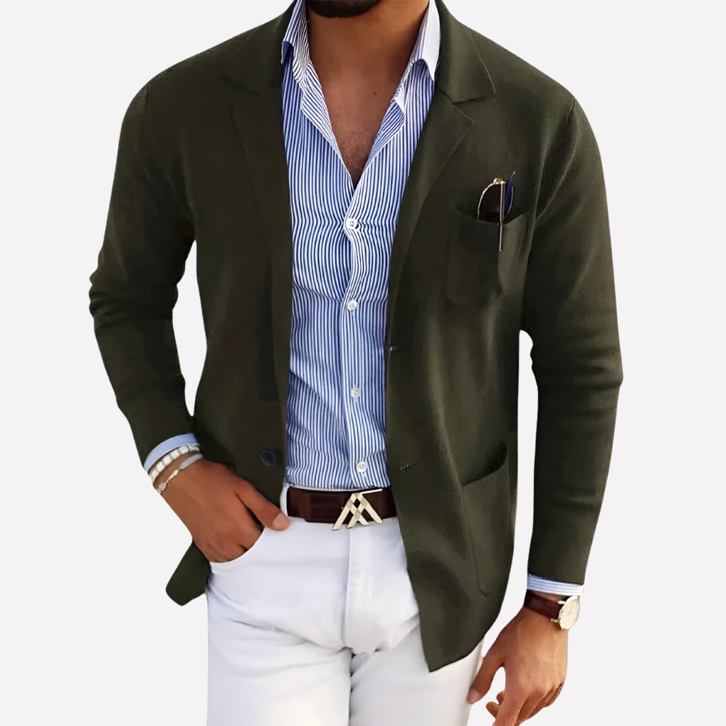 Davy | Men's Textured Knit Lapel Blazer