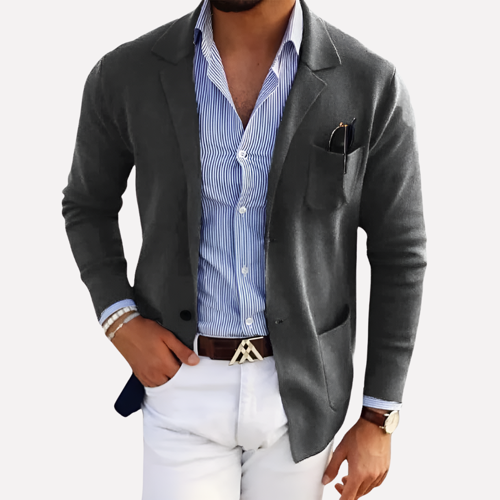 Davy | Men's Textured Knit Lapel Blazer