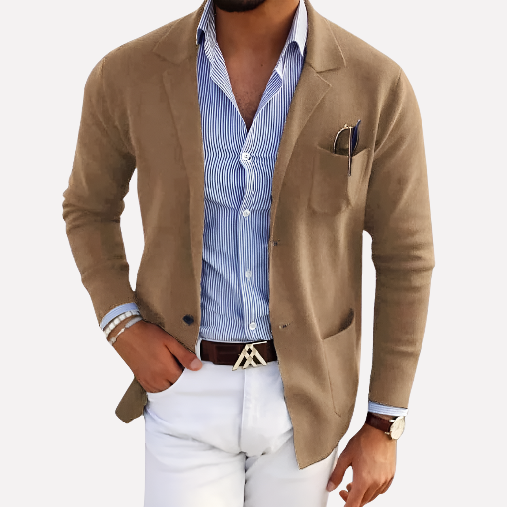 Davy | Men's Textured Knit Lapel Blazer