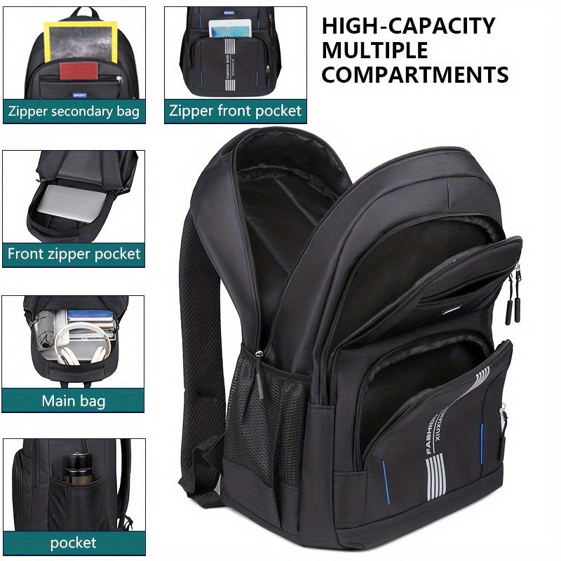 Davy | Men's Laptop Backpack | Striped Front Pocket