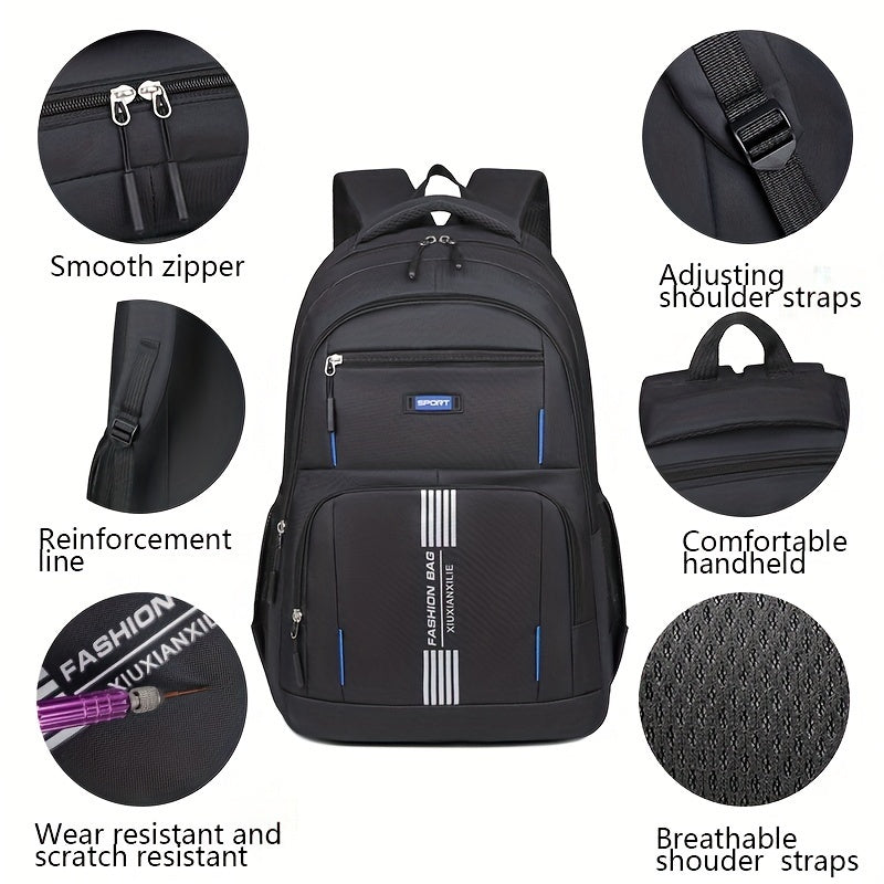 Davy | Men's Laptop Backpack | Striped Front Pocket