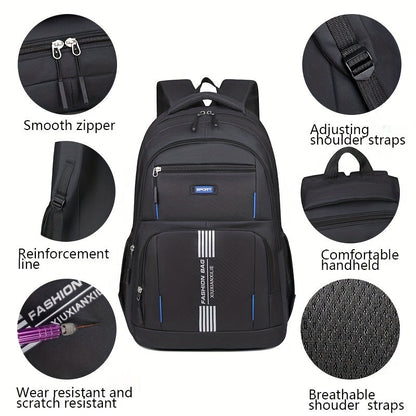Davy | Men's Laptop Backpack | Striped Front Pocket