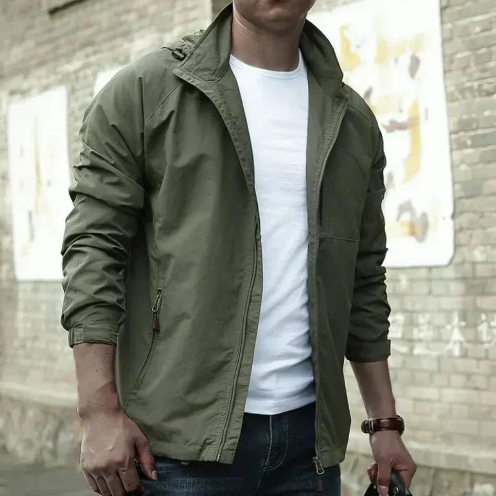 Men's Lightweight Weather-Resistant Windbreaker Jacket