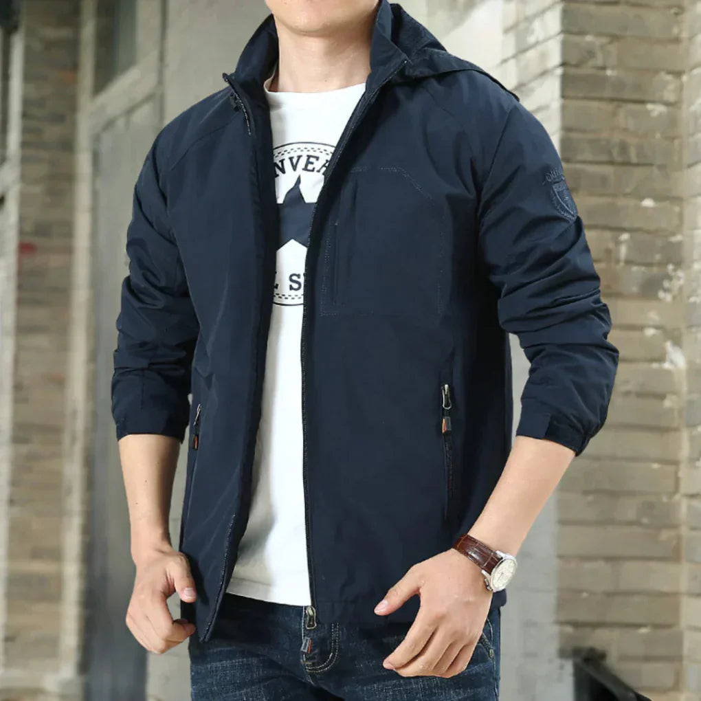 Men's Lightweight Weather-Resistant Windbreaker Jacket