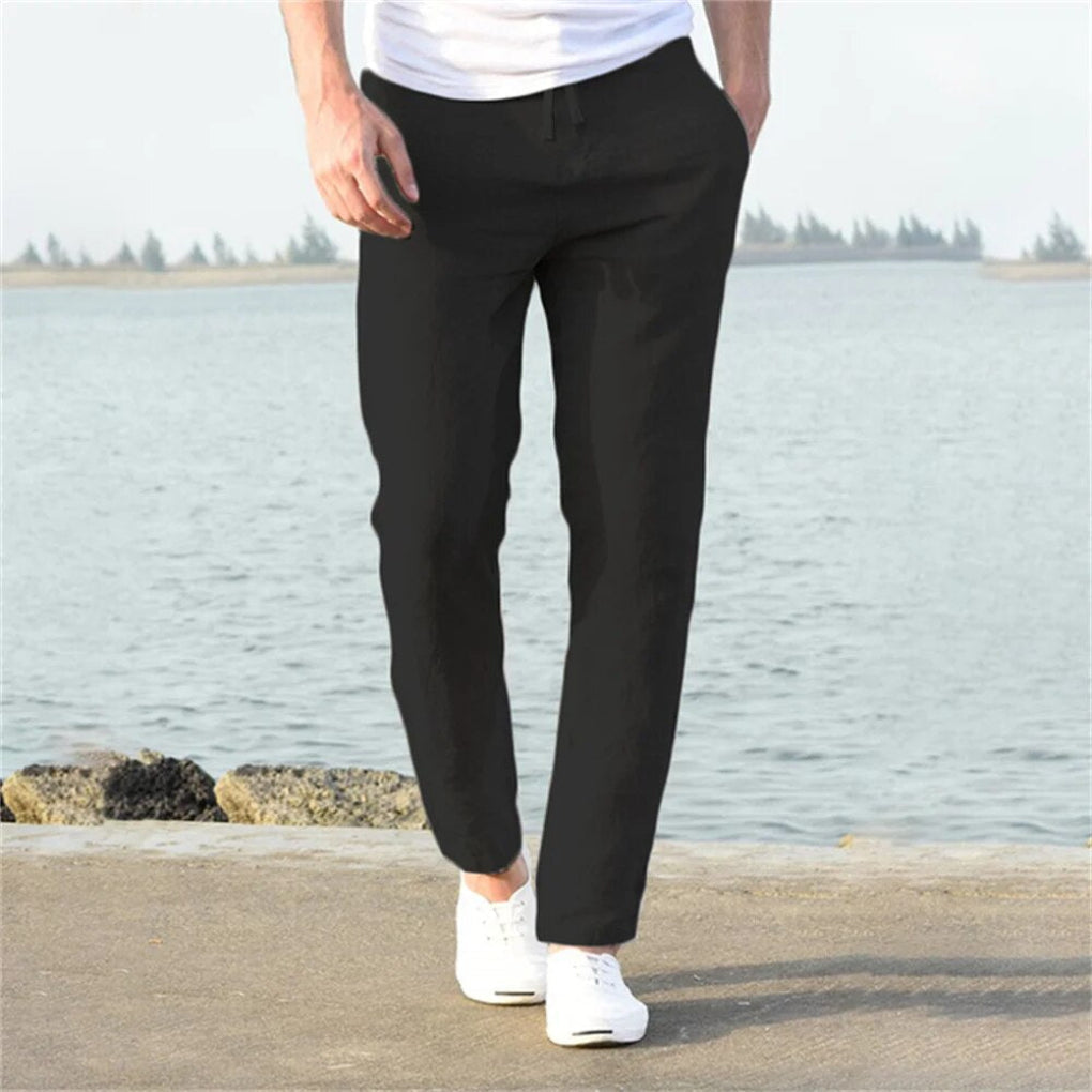 Davy | Men's Linen Blend Drawstring Trousers