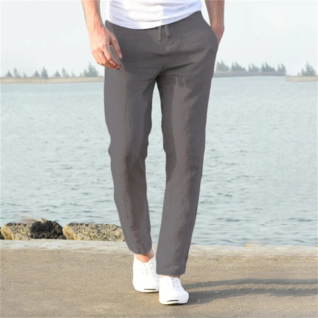 Davy | Men's Linen Blend Drawstring Trousers
