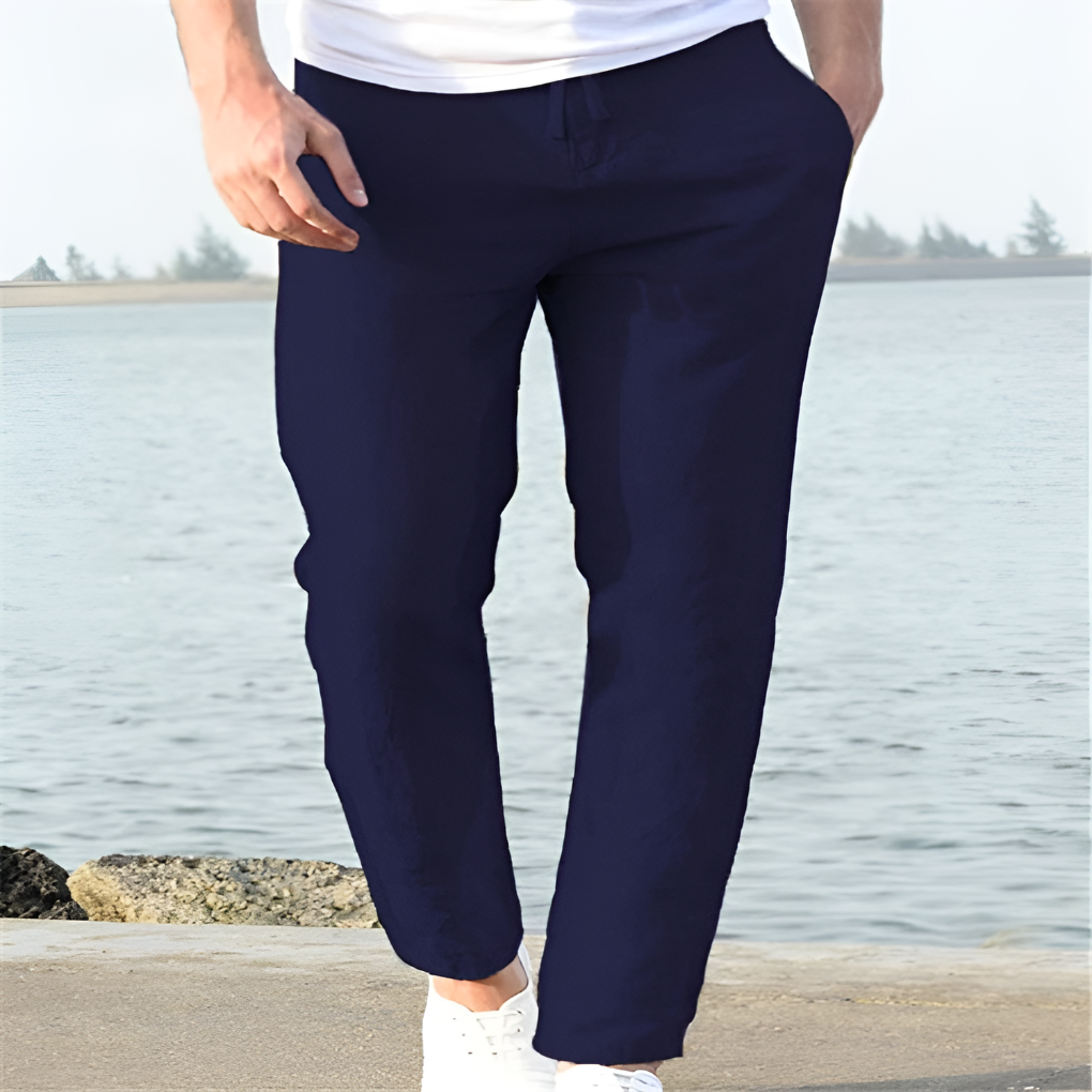 Davy | Men's Linen Blend Drawstring Trousers