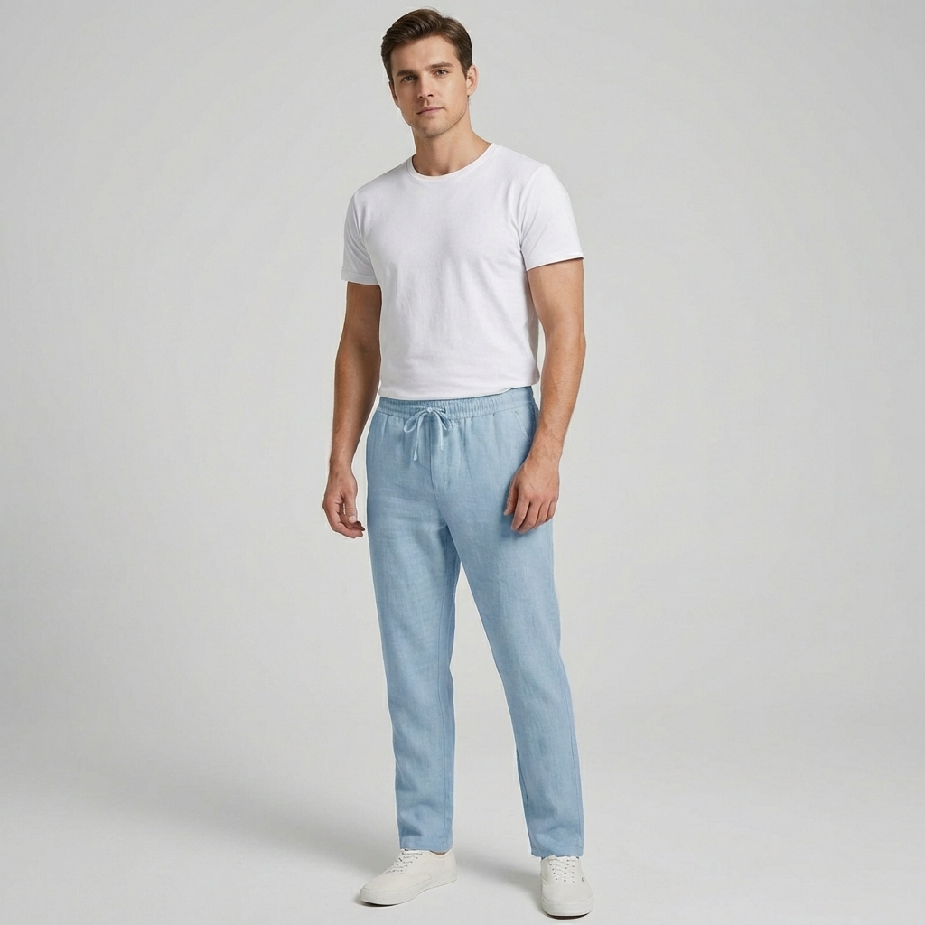 Men's Relaxed Linen Drawstring Pants