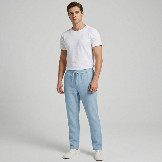 Men's Relaxed Linen Drawstring Pants