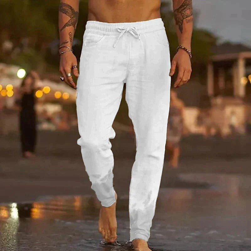 Men's Relaxed Linen Drawstring Pants