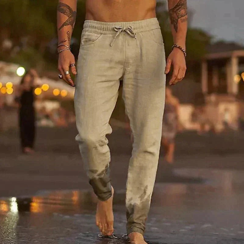 Men's Relaxed Linen Drawstring Pants