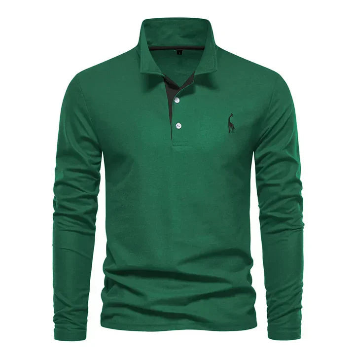 Davy | Men's Classic Long-Sleeve Embroidered Polo Shirt