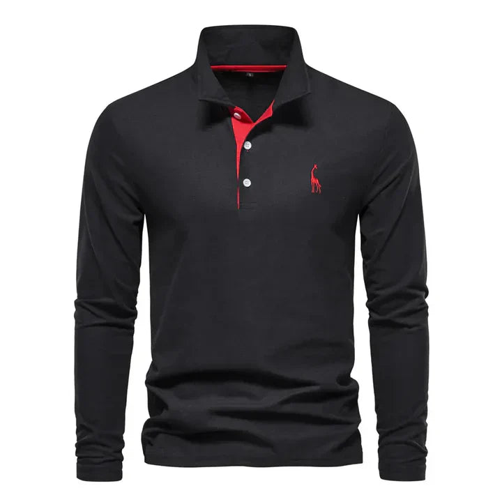 Davy | Men's Classic Long-Sleeve Embroidered Polo Shirt