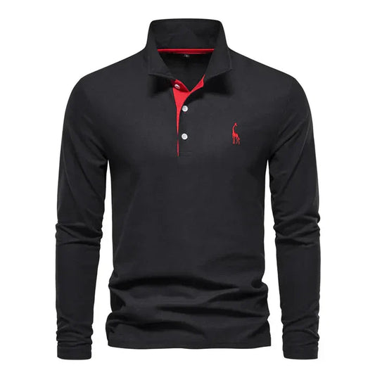 Davy | Men's Classic Long-Sleeve Embroidered Polo Shirt