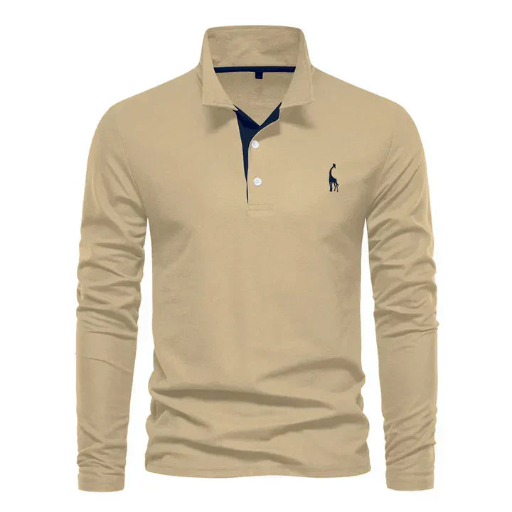 Davy | Men's Classic Long-Sleeve Embroidered Polo Shirt
