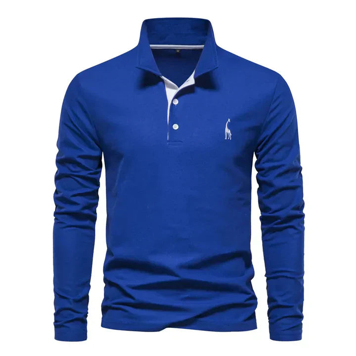 Davy | Men's Classic Long-Sleeve Embroidered Polo Shirt