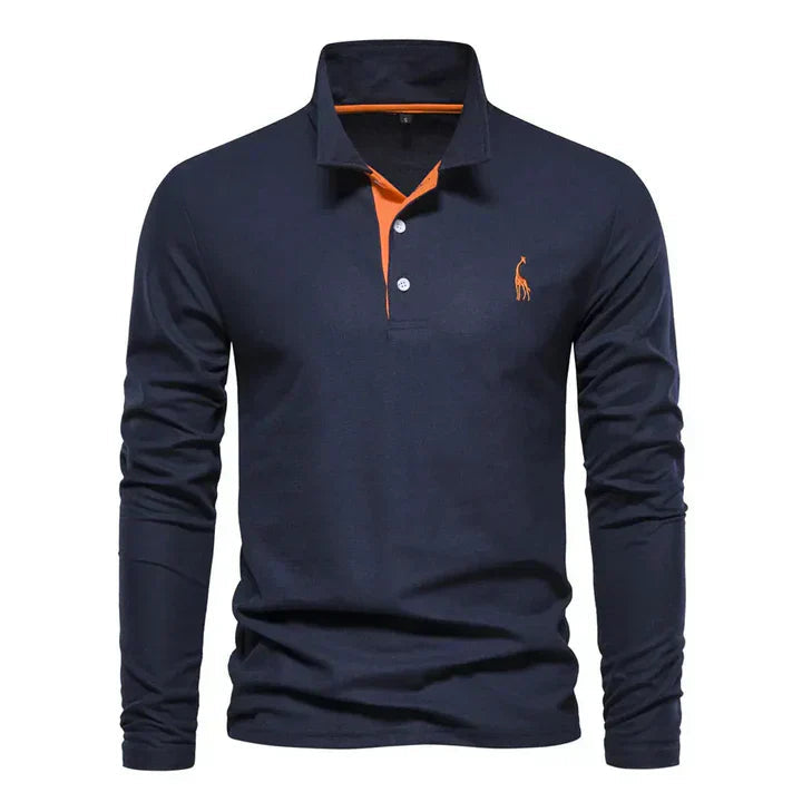 Davy | Men's Classic Long-Sleeve Embroidered Polo Shirt