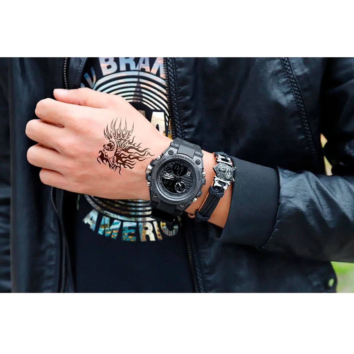 Davy | Men’s Military Watch with Analog Digital Display and Features