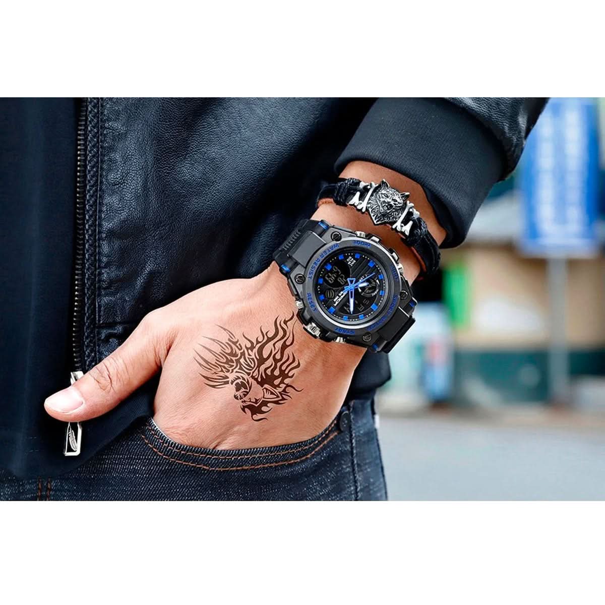 Davy | Men’s Military Watch with Analog Digital Display and Features