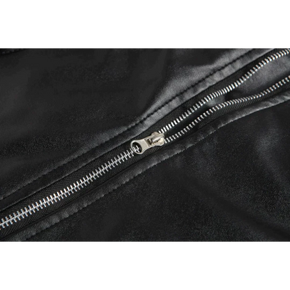 Davy | Men's Moto Jacket with Belt and Diagonal Zipper