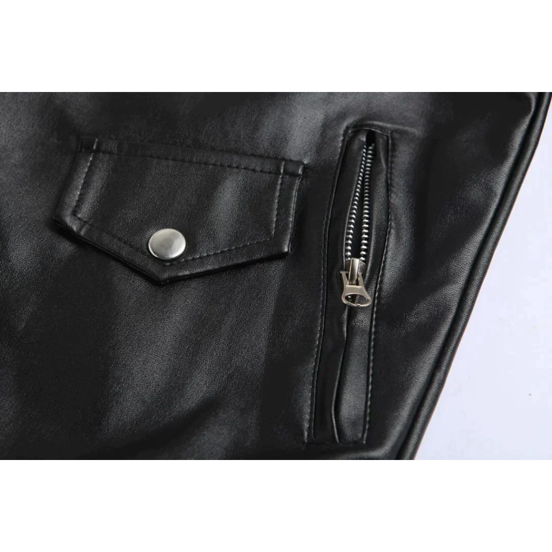 Davy | Men's Moto Jacket with Belt and Diagonal Zipper