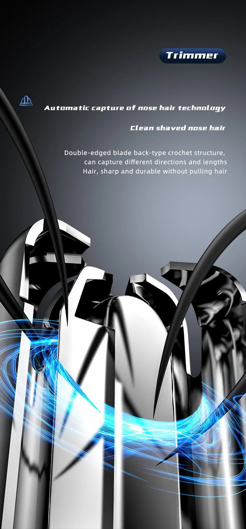 Davy | Precision Rotary Ear and Nose Hair Trimmer for Men