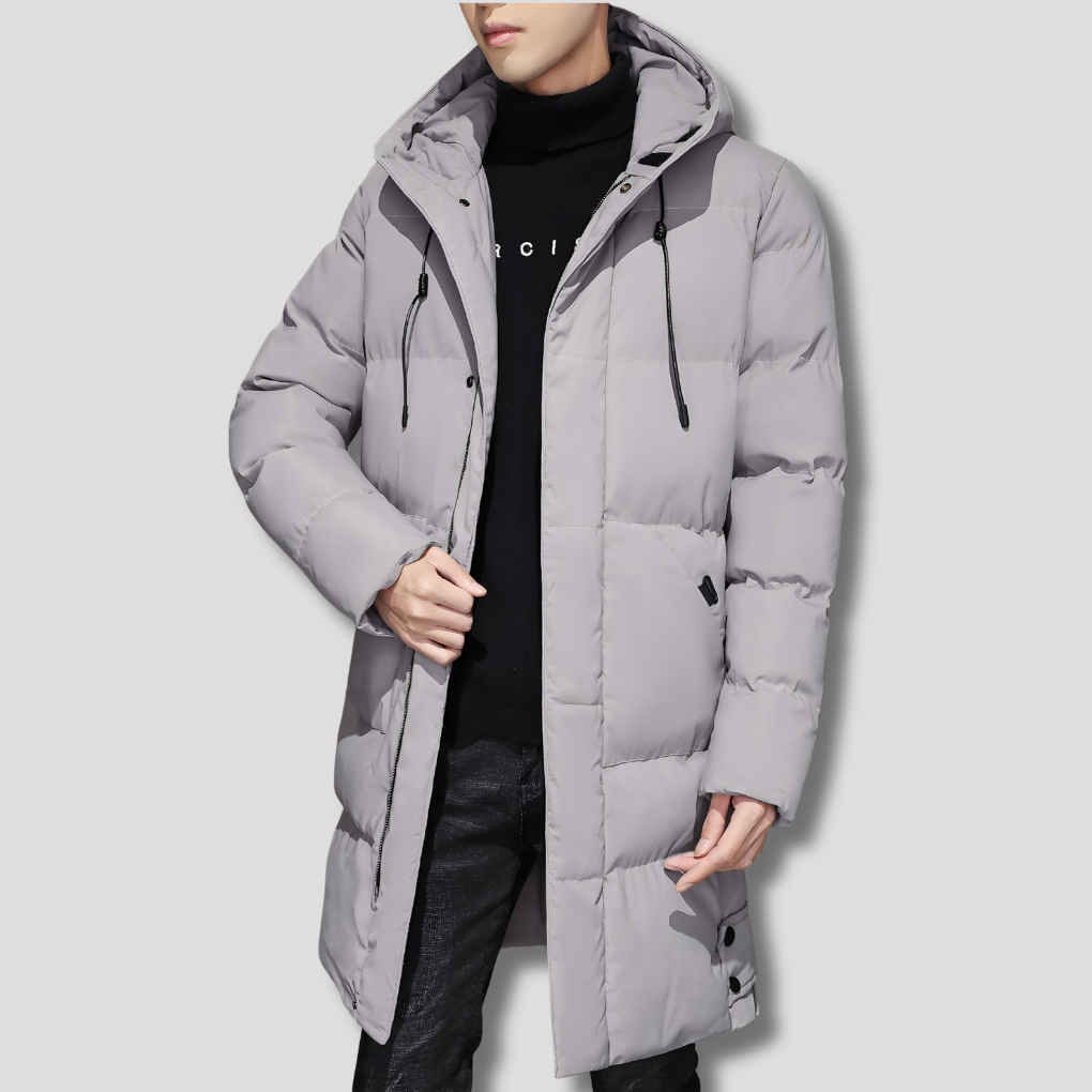 Men's Insulated Hooded Parka for Cold Weather
