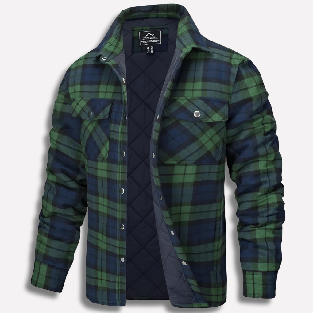 Davy | Men's Insulated Plaid Flannel Shirt Jacket
