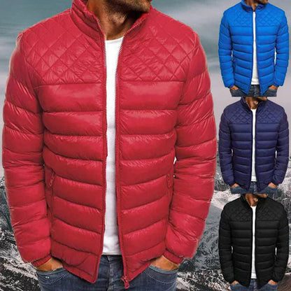 Davy | Men's Puffer Jacket with Diamond Quilted Design