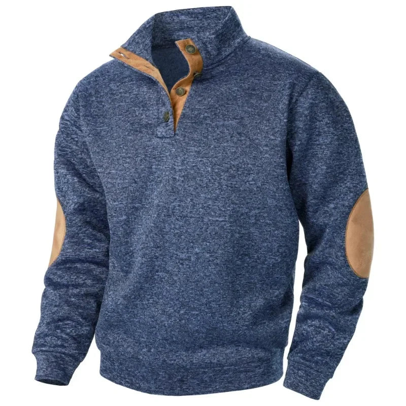 Davy | Men's Sweater with Suede Elbow Patches