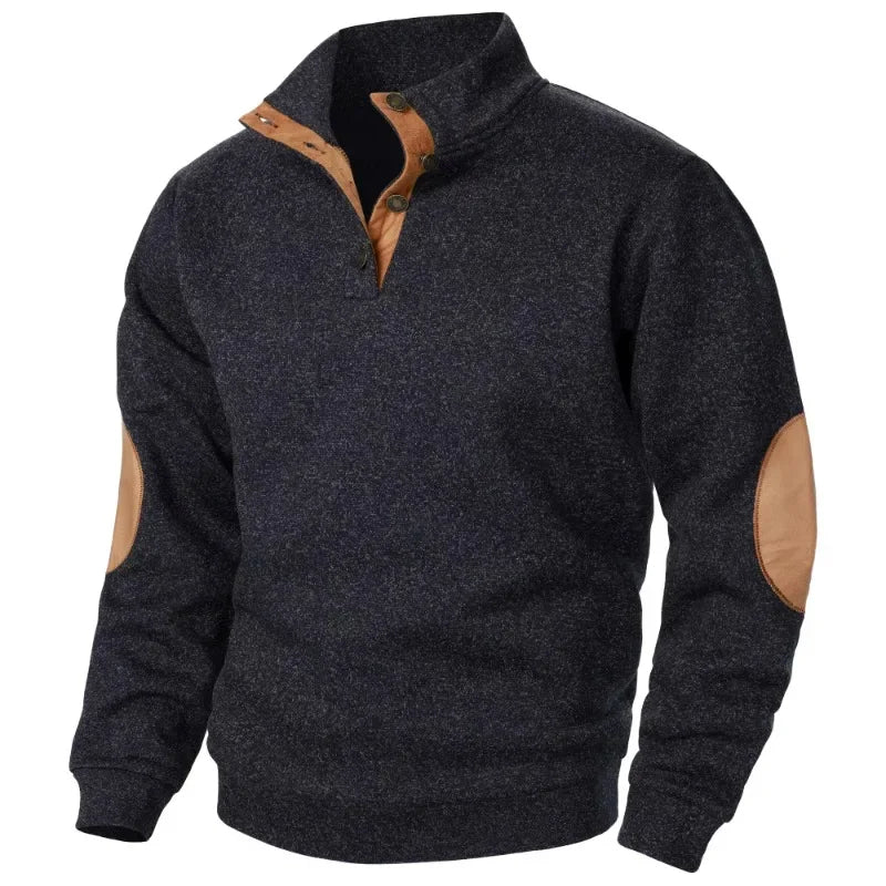Davy | Men's Sweater with Suede Elbow Patches