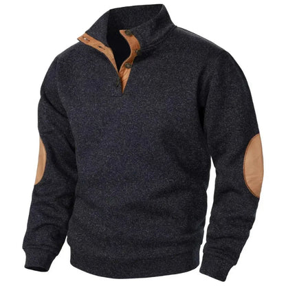 Davy | Men's Sweater with Suede Elbow Patches