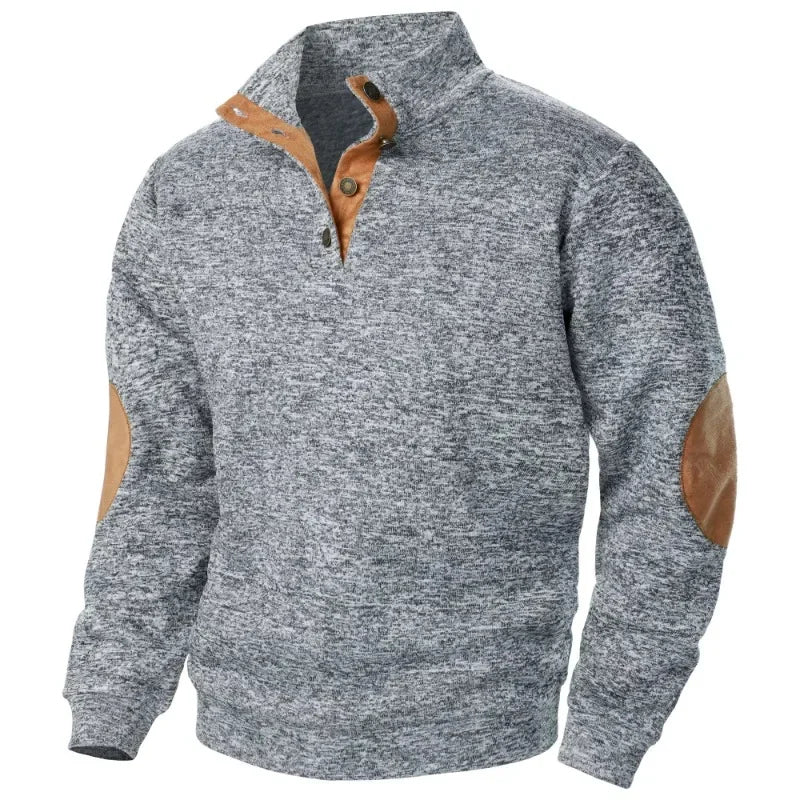 Davy | Men's Sweater with Suede Elbow Patches