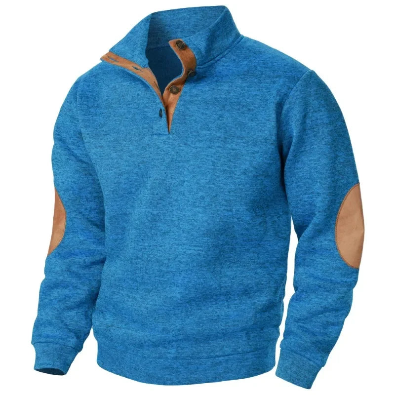 Davy | Men's Sweater with Suede Elbow Patches