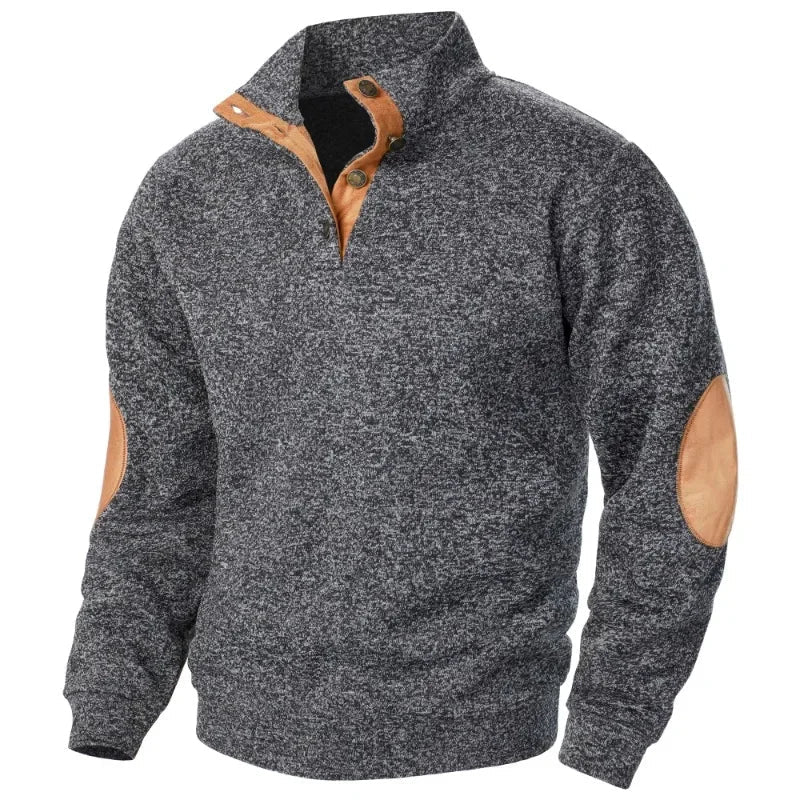 Davy | Men's Sweater with Suede Elbow Patches