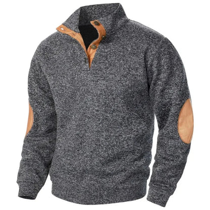 Davy | Men's Sweater with Suede Elbow Patches