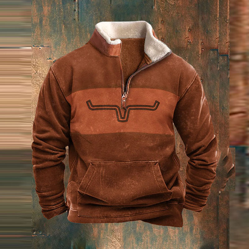 Men's Cozy Patterned Half-Zip Pullover