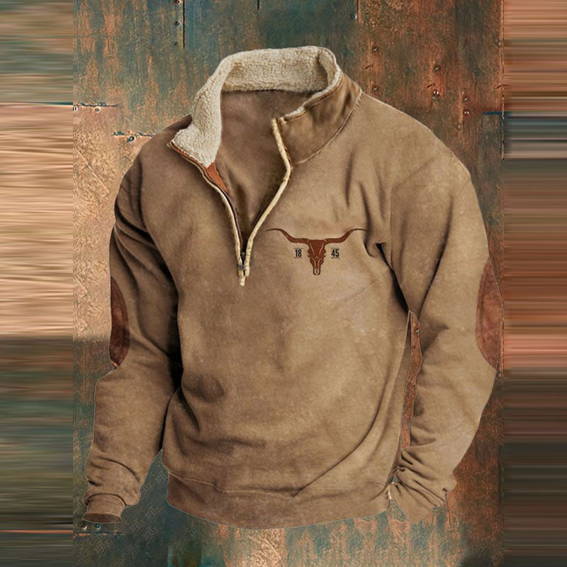 Men's Cozy Patterned Half-Zip Pullover
