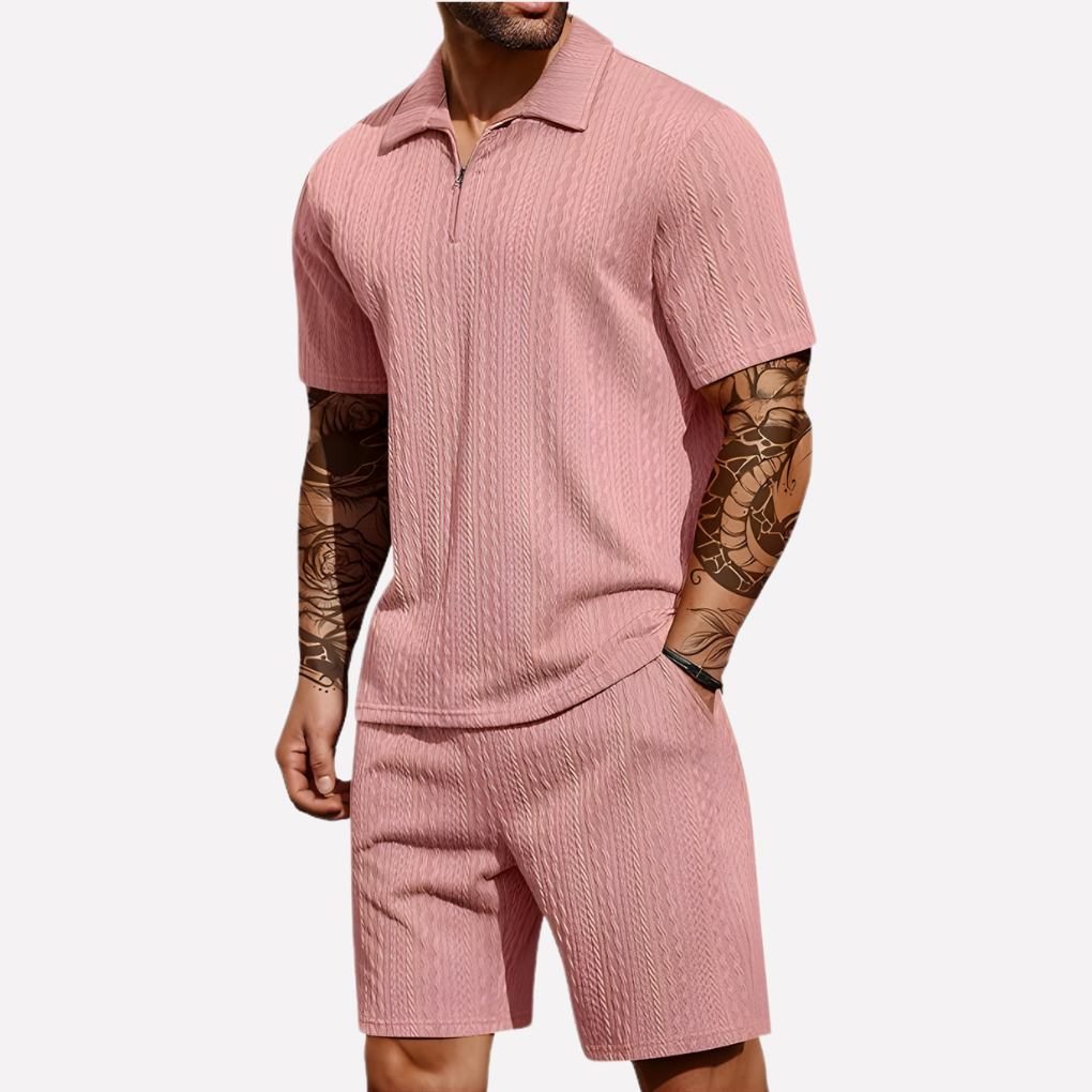 Davy | Men's Casual Polo Shirt & Shorts Twinset