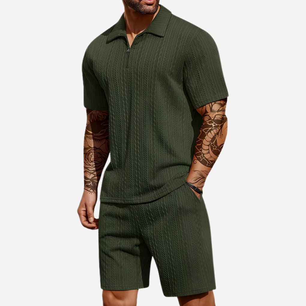 Davy | Men's Casual Polo Shirt & Shorts Twinset