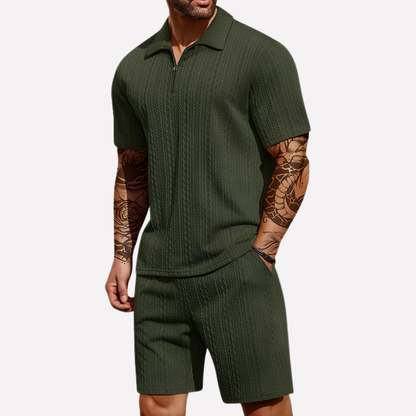 Davy | Men's Casual Polo Shirt & Shorts Twinset