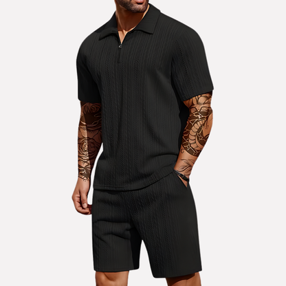 Davy | Men's Casual Polo Shirt & Shorts Twinset