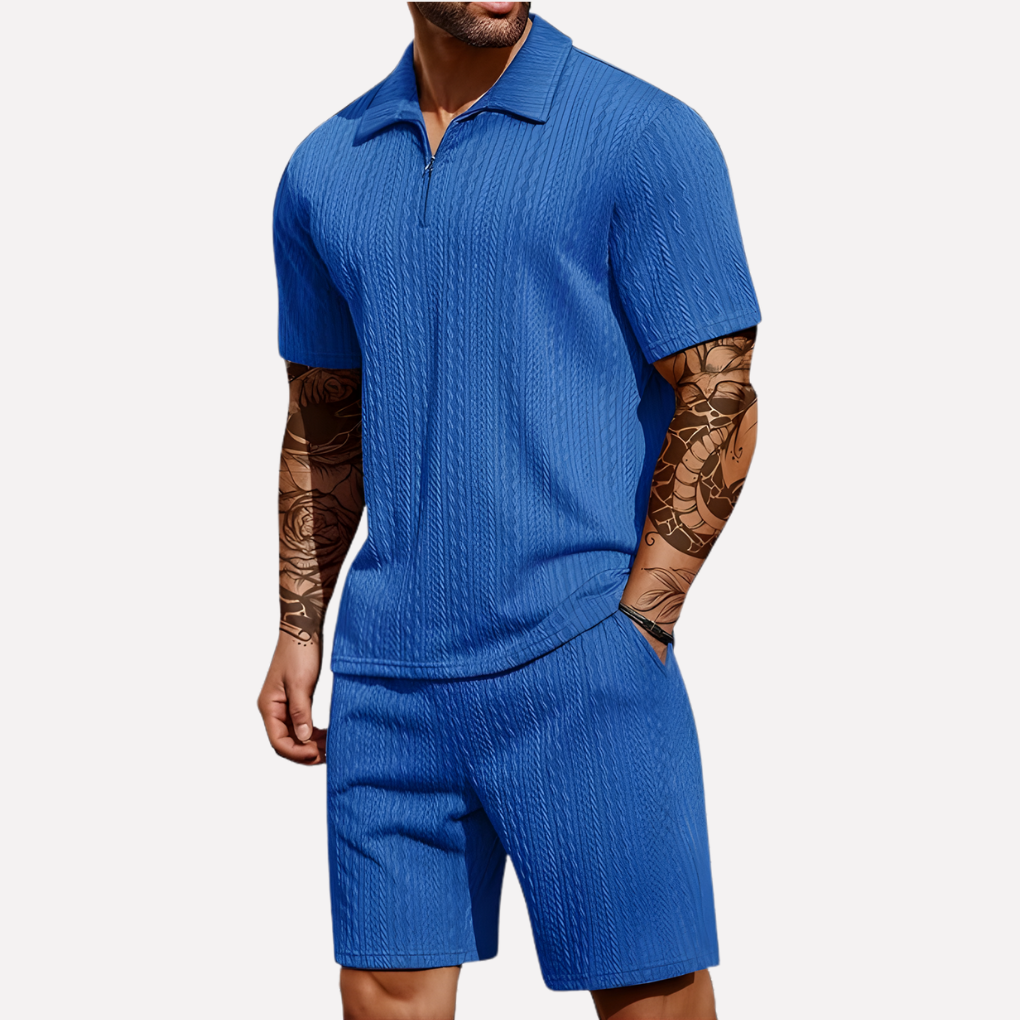 Davy | Men's Casual Polo Shirt & Shorts Twinset