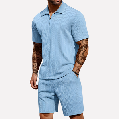 Davy | Men's Casual Polo Shirt & Shorts Twinset