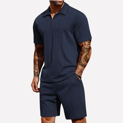 Davy | Men's Casual Polo Shirt & Shorts Twinset