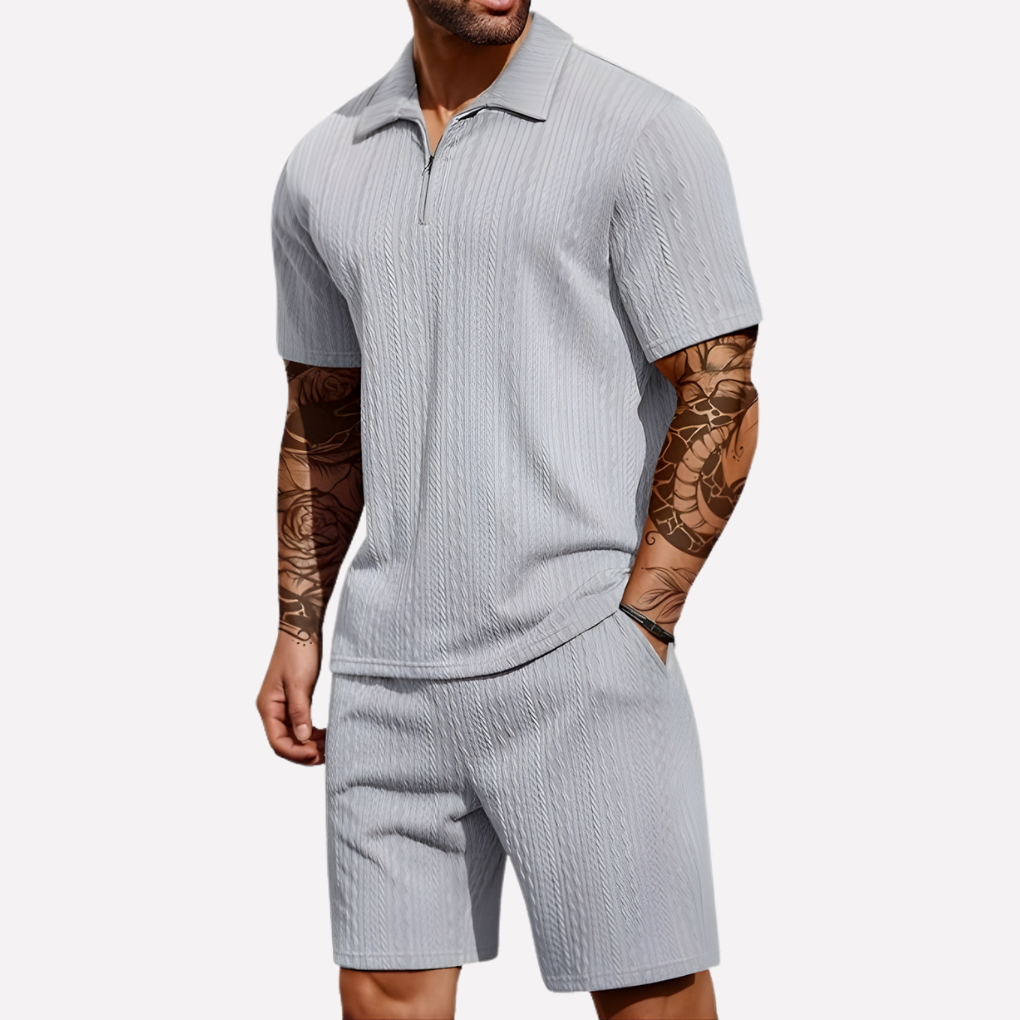 Davy | Men's Casual Polo Shirt & Shorts Twinset